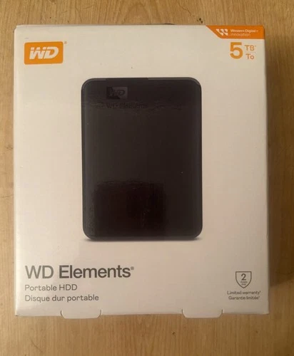 WD Elements 5TB Portable External Hard Drive Black Brand New Still Sealed