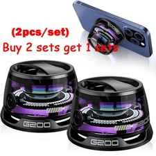 2Pack Magnetic Portable BT Speaker G200 Mini Sound 5.0 Bluetooth Phone Holder