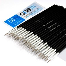 50 Pcs Pack of Synthetic Sable Fine Detail Paint Brushes Set for Miniature, S...