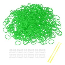 1200 Pcs Loom Rubber Bands Kit with 50 Pcs S-Clips 3-Hooks, Grass Green