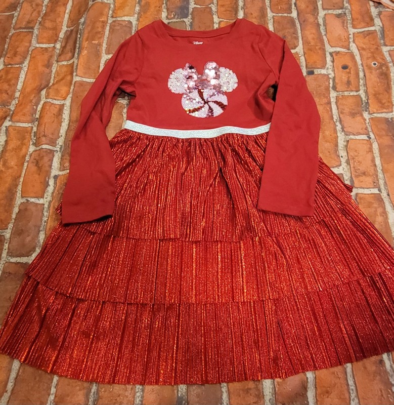 Disney Jumping Beans Minnie Mouse Sequin Holiday Dress - Girls Size 6