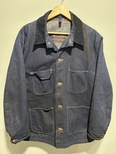 1960s VTG Wrangler Blanket Lined Chore Jacket Denim Workwear Distressed 46 XL
