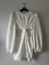 PRETTYLITTLETHING White Ruffled Mini Dress Size 12