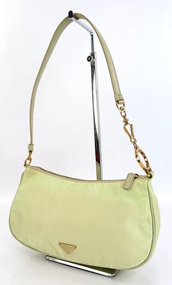 Authentique sac à main bandoulière PRADA beige en nylon et cuir #63259 - Photo 1/4