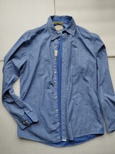 Camel Active Check Shirt Mens Medium Blue Cotton Outdoors Walking
