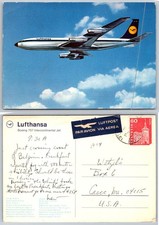 1974 Lufthansa Boeing 707 Jet Airplane Postcard Posted Bern Switzerland