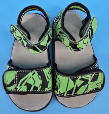 See Kai Run Logan Sandals Toddler Sz 4C Green Black Geometric Lightweight Cushy