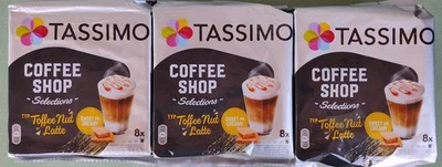 Tassimo Toffee Nut Latte Coffee Shop Selections 3-Pack 268g 8 Discs Exp 06/2026