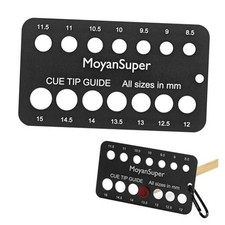 Aluminum Cue Tip Gauge for Billiards Measures 8.5mm 15mm Metal Cue Tip Black