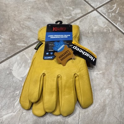 Kinco 90HK-XL Men's Lined Grain Deerskin Driver Glove with Heatkeep, X-Large
