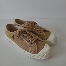 Alfie and Evie Size 42 Closed In Shoes Sneakers Casual Lace Up Brown Canvas