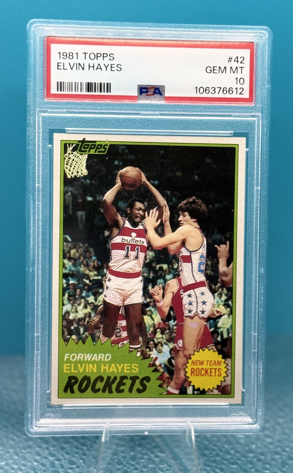 1981 TOPPS #42 ELVIN HAYES PSA 10 - ROCKETS