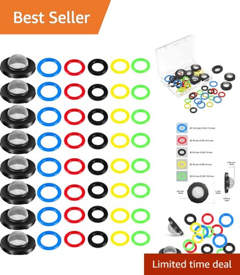 #ad 48 Piece O Ring Power Washer Kit: 6 Sizes Stainless Steel Filters Included $10.99