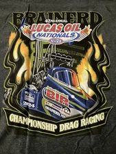 NHRA DRAG RACING OFFICAL 2024 LUCAS OIL NATIONALS gray T SHIRT  SIZE LARGE