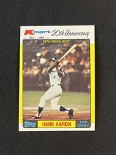 1982 Topps Kmart 20th Anniversary AL & NL MVP's #43 Hank Aaron Baseball Card JPC