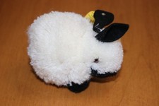 Vintage Steiff Bunny, White with Black Accents, Glass Eyes and Yellow Tag