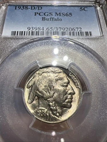 1938 D/D PCGS MS65 Buffalo Nickel 5¢ D Over D