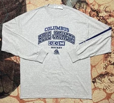 CCM NHL Columbus Blue Jackets Hockey L/S Tee Size XXL Grey