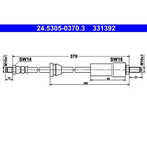 Bremsschlauch ATE 24.5305-0370.3 FüR Ford Escort III Orion II IV Turnier-image