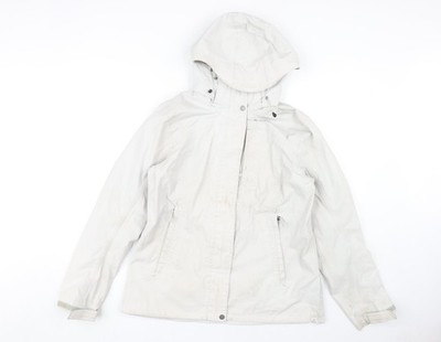 Decathlon Regenmantel Jacke Damen weiß mit Kapuze L