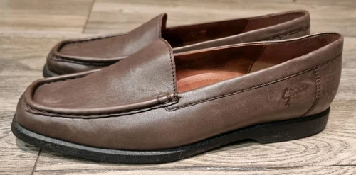 Scarpe mocassino piatto donna Ecco in pelle taglia UK 6 come nuove