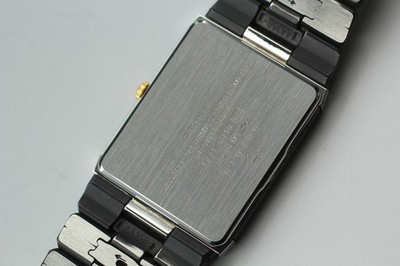 Vintage 1986 Seiko ARC 1221-5810 Black Rectangle Quartz Mens Watch