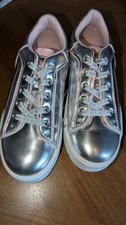DKNY Metallic Silver Girls Platform Sneaker Shoes 3Youth US-3/UK-1.5 Big Girls 3