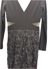 RTLS $270 XSCAPE WOMENS BLACK APPLIQUÉ SKIRT GOWN SZ 4
