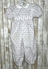 Vintage Color Kids Girls Floral Romper / Jumpsuit Size 4