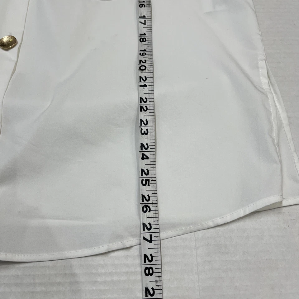 Magaschoni Top 女式 S 白金纽扣衬衫束腰外衣胶囊极简主义 — 第 3/4 张图片