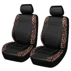 car seat Covers Faux Leather Waterproof Easy 2 Fronts Leopard Brown Black