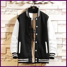 Unisex Fleece Jacket Oversize Baseball Style Warm Street Coat S  5XL