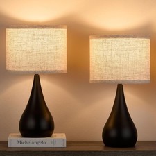 18.1'' Modern Touch Black Table Lamp Set of 2 with 3 Way Dimmable