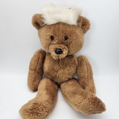 Vintage Bea Brown Bear Plush 16'' Jointed Dangling Arms Legs Santa Hat Hallmark