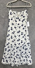 Reformation Emmie Floral Midi Dress Blue White Size 12 NWT
