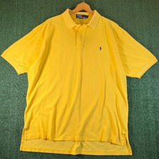 Polo Ralph Lauren Polo Shirt Mens XL Yellow Good Made in USA Cotton Pique Pony