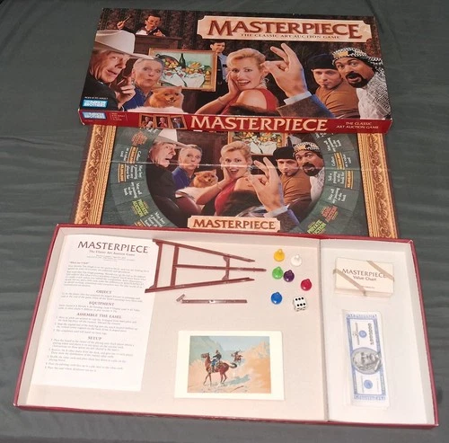 VINTAGE Masterpiece Art Auction Game COMPLETE Parker Brothers 1996 Smoke-Free