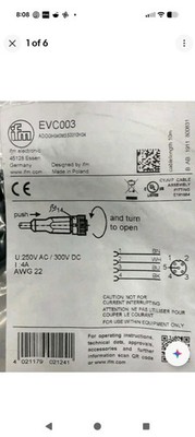 IFM Efector EVC003 M12 4-Pole Single End Cable 10-Meter - Real USA SELLER
