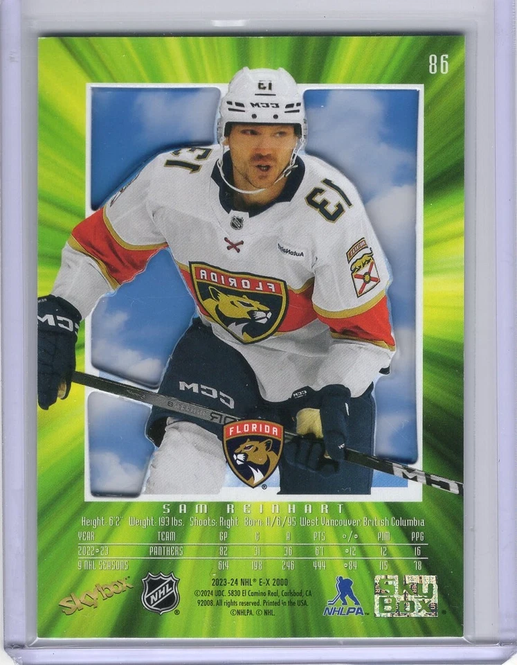2023-24 Skybox EX-2000 Base #86 Sam Reinhart - Image 2 of 2