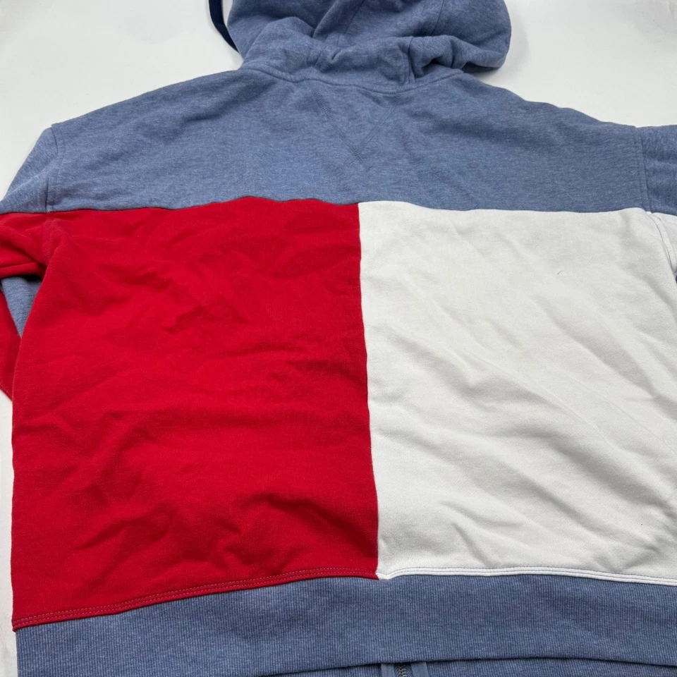 Tommy Hilfiger Mujer Cremallera Completa Sudadera con Capucha Talla XL Azul Rojo Blanco Algodón Estampado Grande Foto 4 de 4
