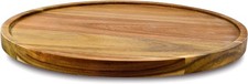 10" Acacia Wood Lazy Susan Organizer Kitchen Turntable for Cabinet Pantry Table