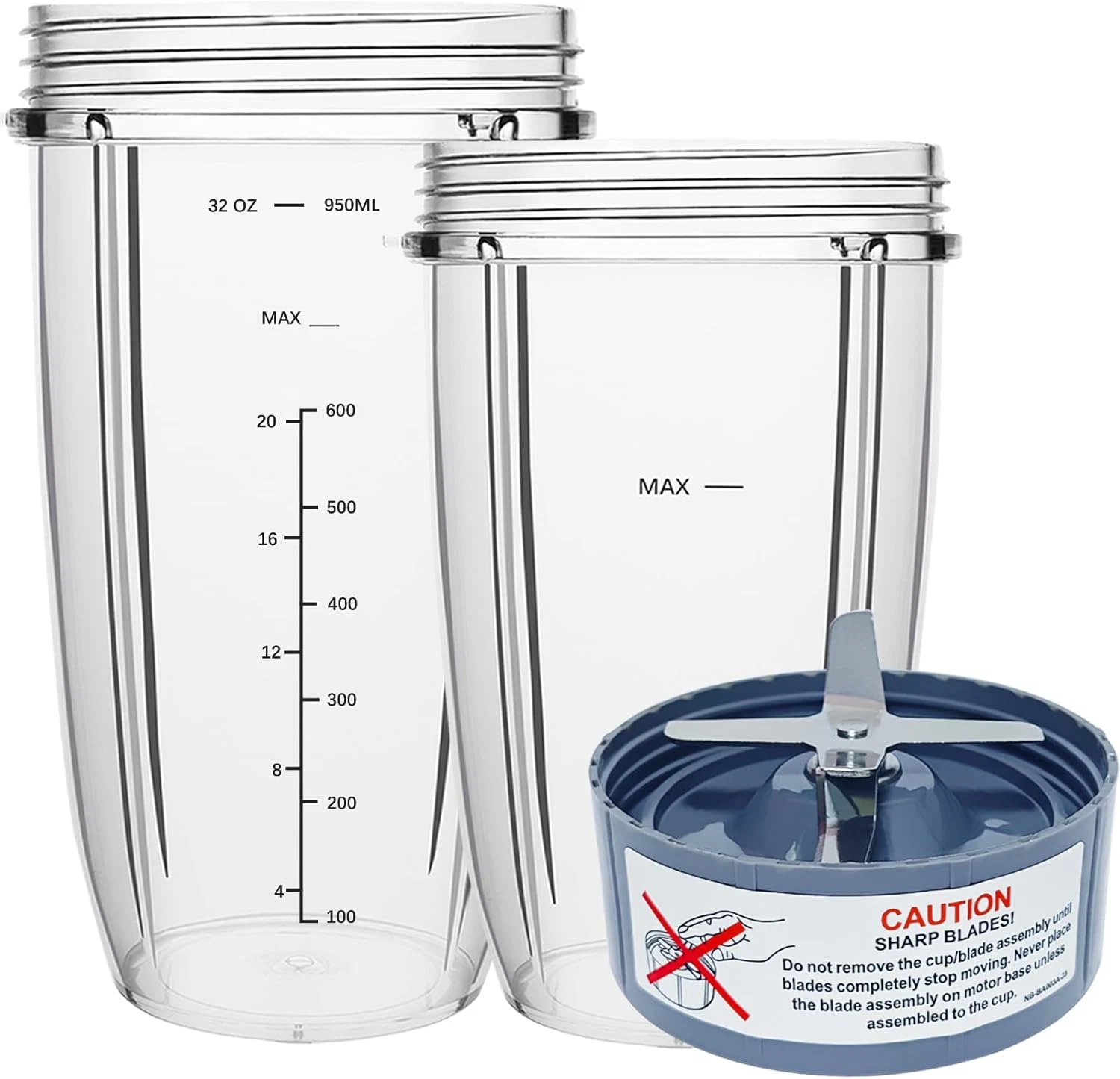 Blender Replacement Parts for Nutribullet, 32Oz & 24Oz Cups with Replacement Ext