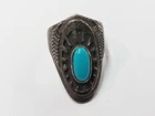 Vintage Ben Nighthorse .925 Sterling Silver Ring With Turquoise Size 8