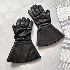 1950s 60s Waddington  s Leather Military Gauntlet Motorcycle Biker Gloves