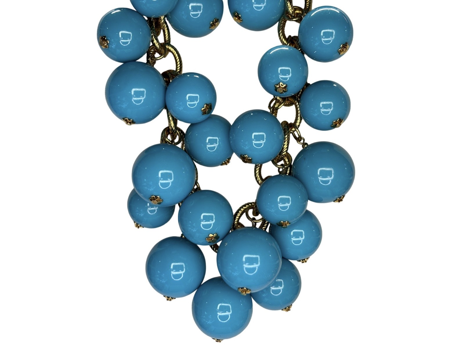 Kenneth Jay Lane KJL blue bead necklace - image 2
