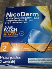NicoDerm CQ Step 2 Clear Patches, 14mg - 14 Count