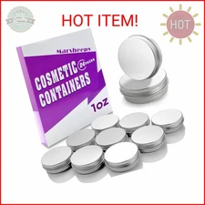 Marsheepy 30 ml（1 oz） 24 Pack Silver Aluminum Round Lip Balm Tin Storage Jar Con