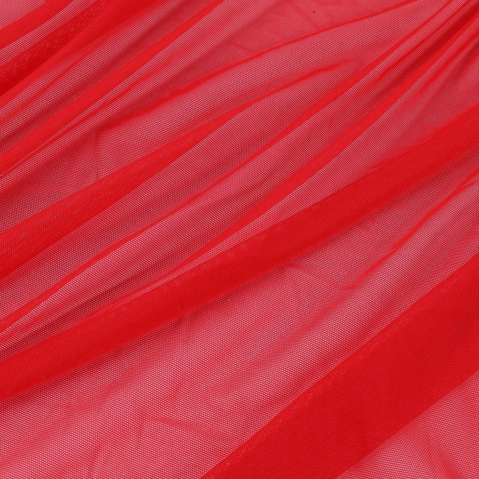 Stretch Net Fabric Plain Vivid Red 44/45" Width, for dresses , Craft, 1 YARD - Image 3 of 4