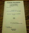 British Military WW2  Sniper Training Manual 1940 John Baum Reprint 35 Pages