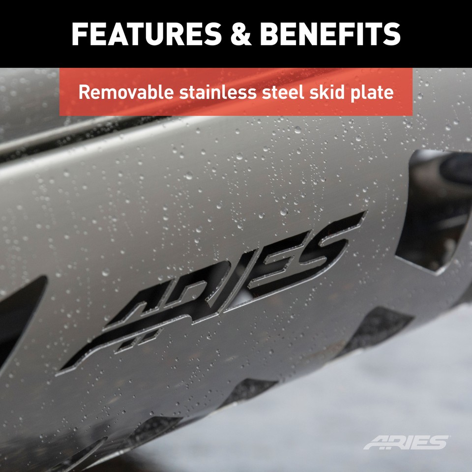 Aries 3in Stainless Bull Bar Brush Guard W/ Skid Plate for 9804 Toyota
